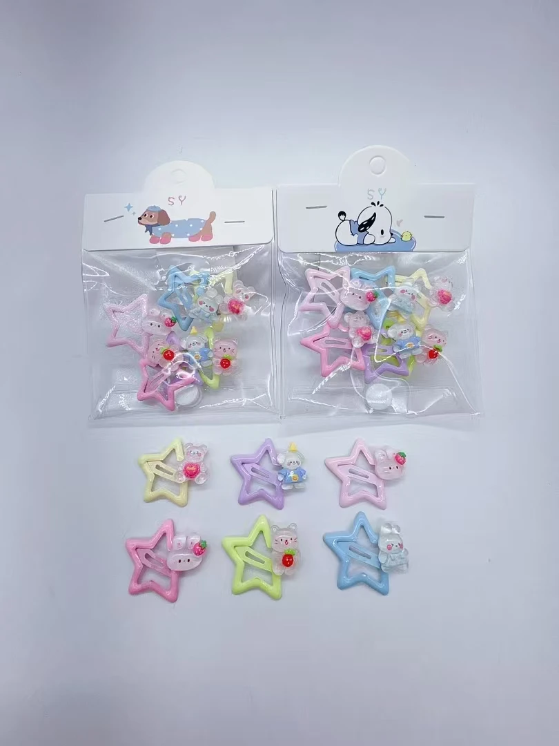 儿童时尚发夹BB夹！收凌乱的小翠发好帮手！五角形状点缀可爱卡通！