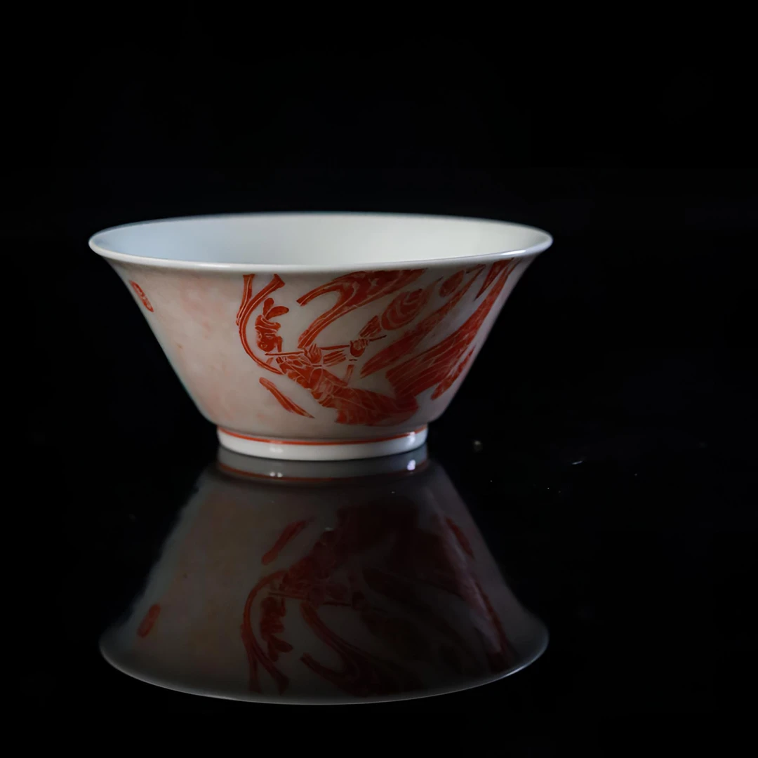 懐瑾守拙纯手工纯手绘青花拓片敦煌飞天诗词品茗杯