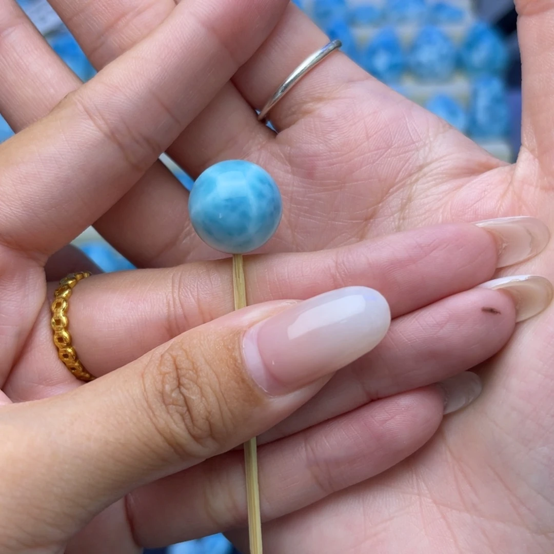 未镶嵌针钠钙石（海纹石）珠宝半成品单珠14（70）