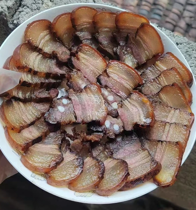 广西腊肉河池腊肉家乡腌制甘蔗柴火烟熏农家腊肉咸香咸味传统腊味