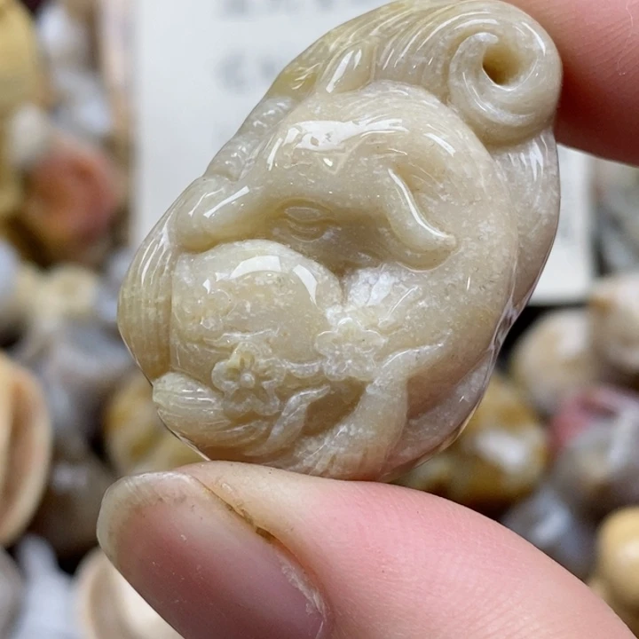 颈饰未镶嵌硅化珊瑚（珊瑚玉）