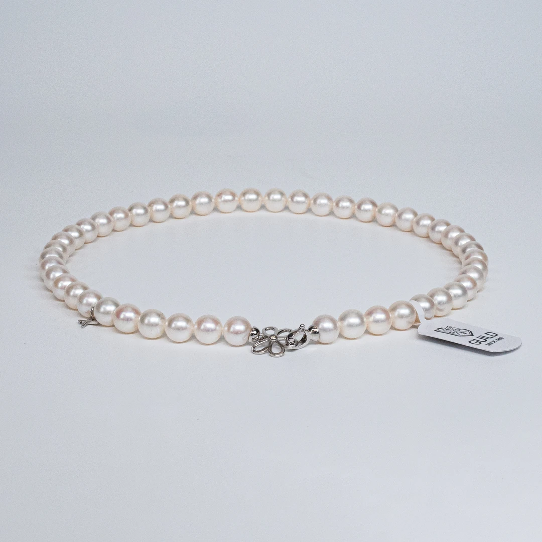 高定璀璨系列【镇店之宝】S925银淡水白珠全珠链9mm左右吉尔德五星