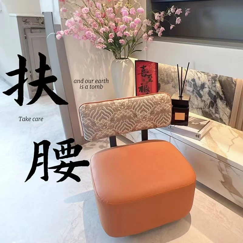 万向轮客厅溜溜换鞋椅子轻奢家用换鞋凳滑轮凳子旋转矮凳靠背