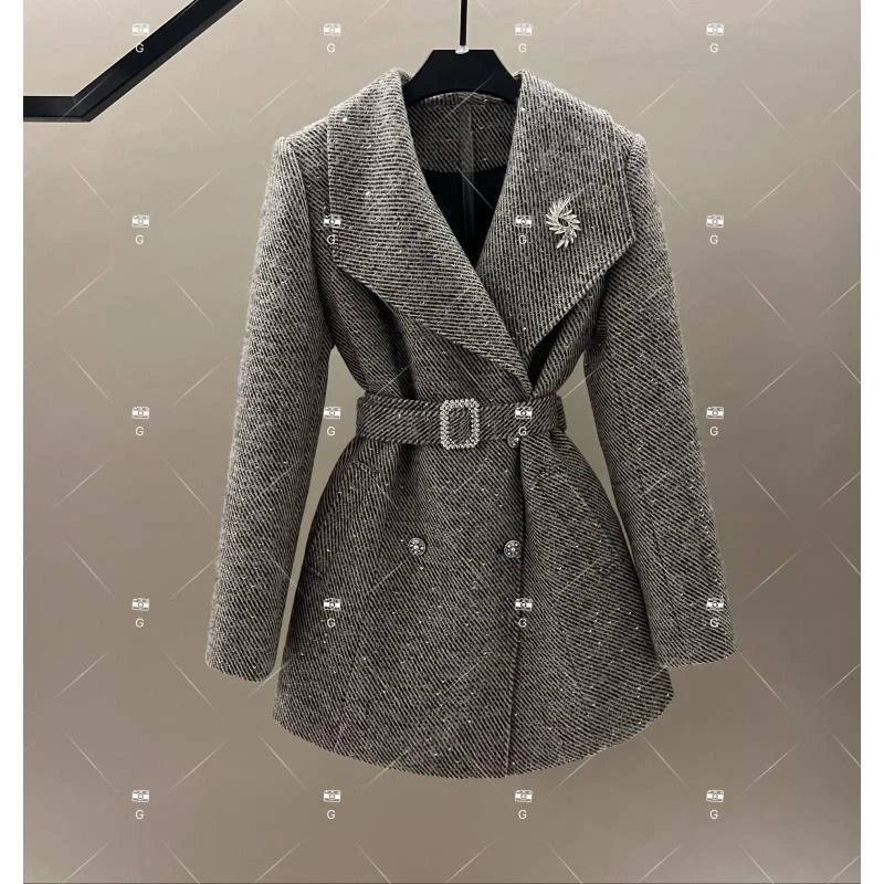 秋冬气质小香风时尚设计师中长款羽绒服 GS-57657