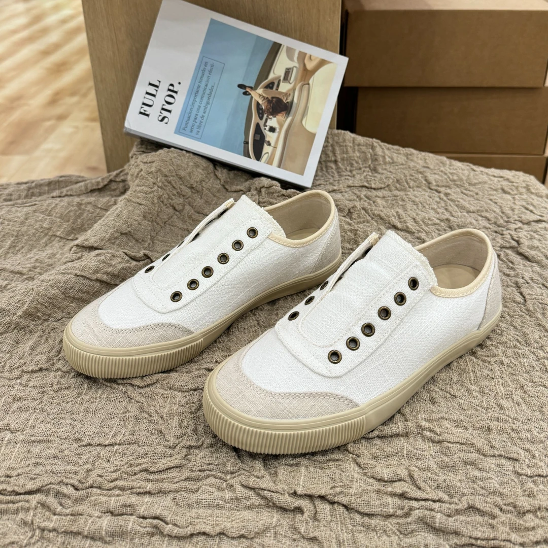 韩版休闲麻布鞋白色时尚百搭夏季透气白鞋低帮饼干鞋软底复古经典