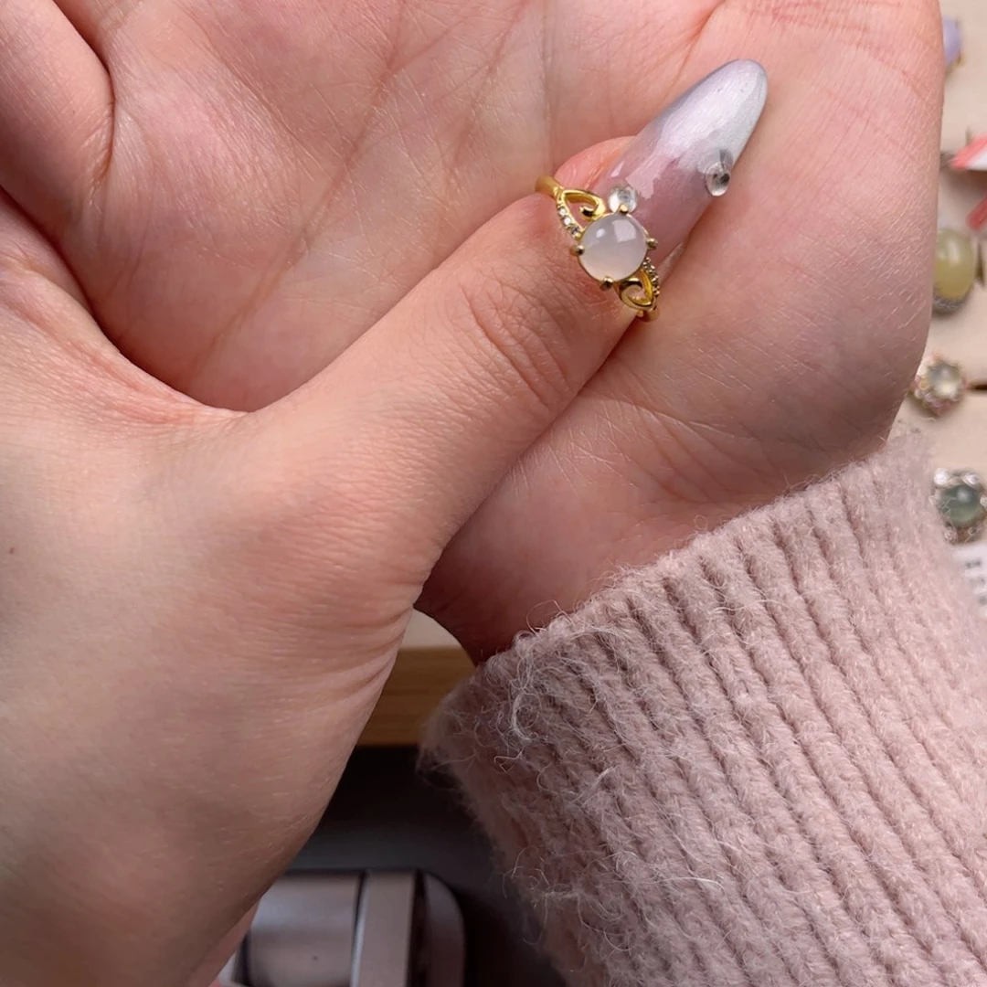 翡翠戒指银S925镶嵌66999