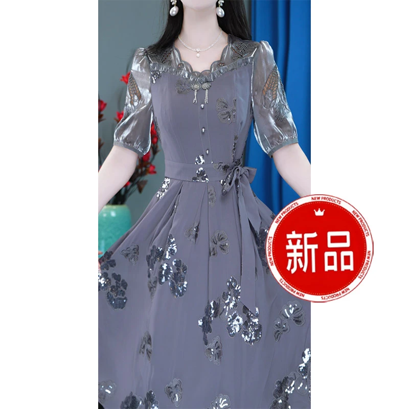 复古气质显瘦收腰洋气优雅日常百搭连衣裙