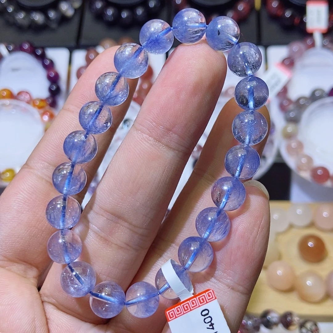 未镶嵌手串水晶蓝线石9.4