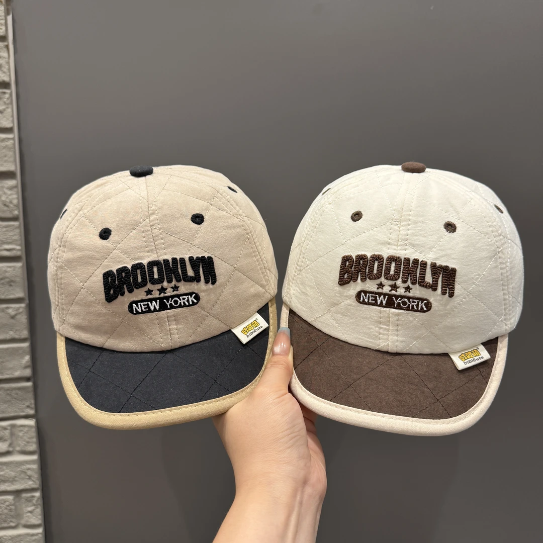 【潮感炸街】韩系宝宝帽子秋冬加厚防风夹棉棒球帽婴幼儿短檐鸭舌帽