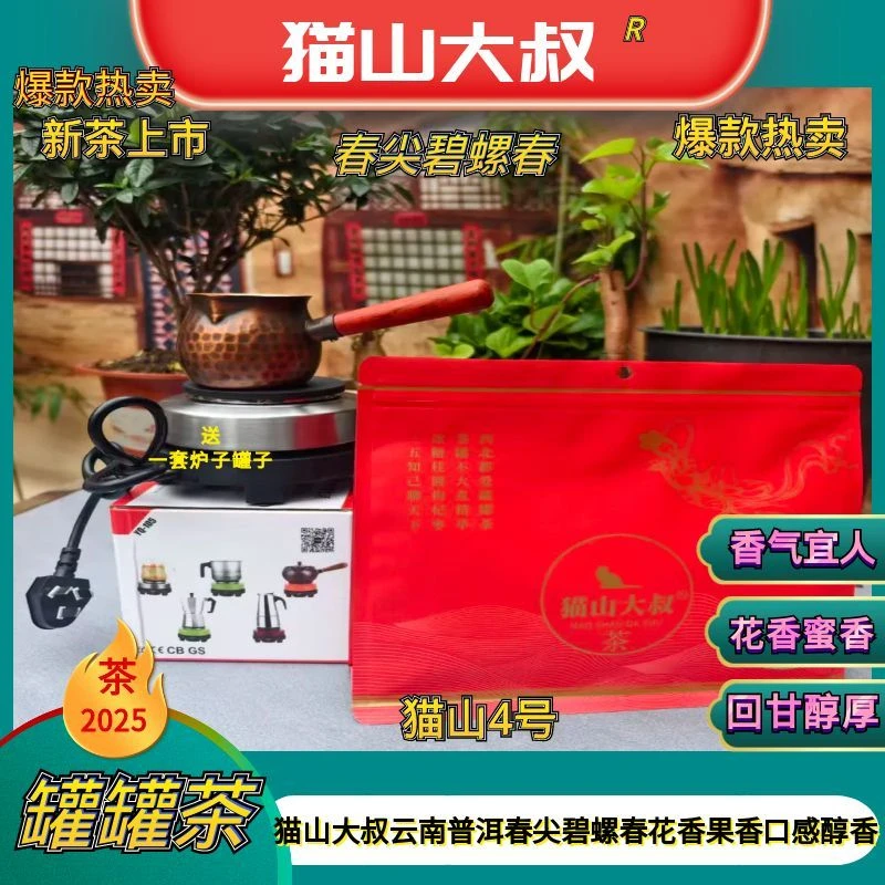 【总店专属猫山新4-3号】2025新茶云南春尖碧螺春茶兰州甘肃罐罐茶