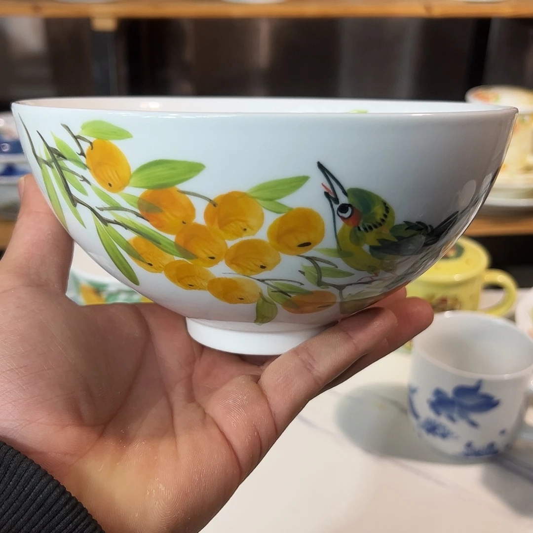 陶瓷景德镇手绘高温陶瓷7寸面碗