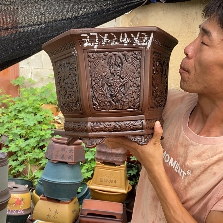 紫砂花盆紫砂茶具礼盒套装包邮