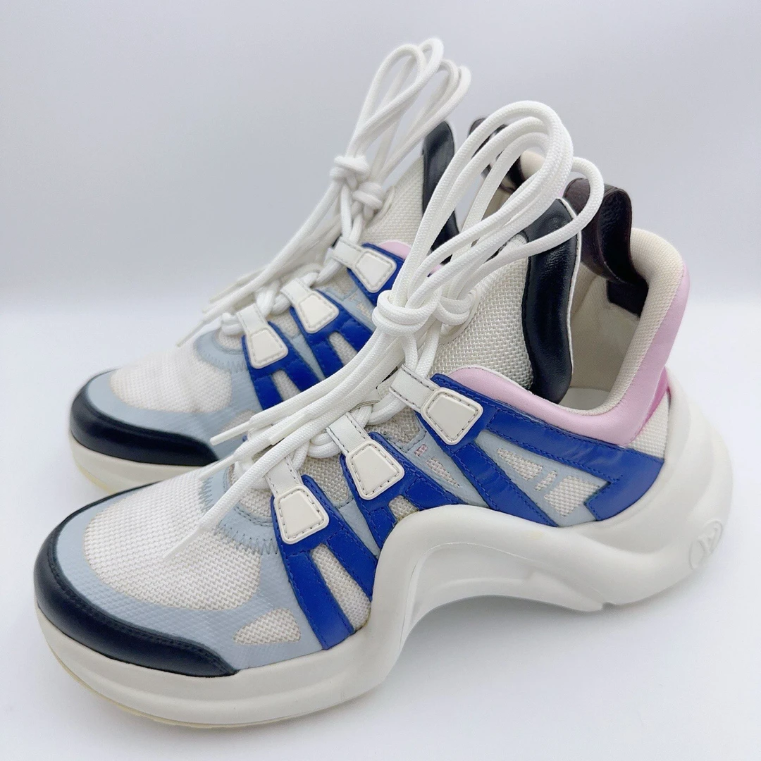 95新 LouisVuitton/路易威登 36.5码/蓝白粉拱桥老爹鞋/01721