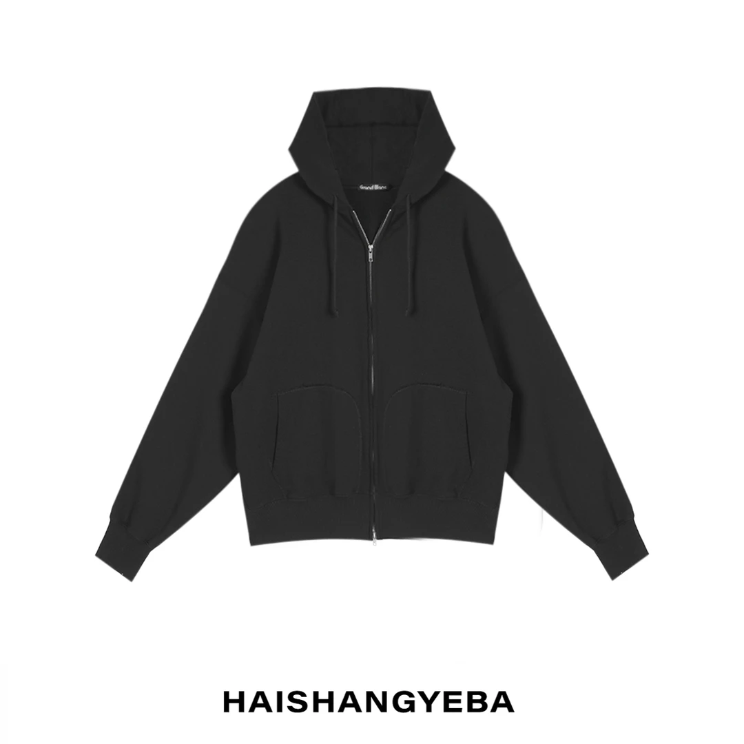 【海上叶爸】新款2025春夏百搭棉男女同款宽松连帽休闲卫衣外套
