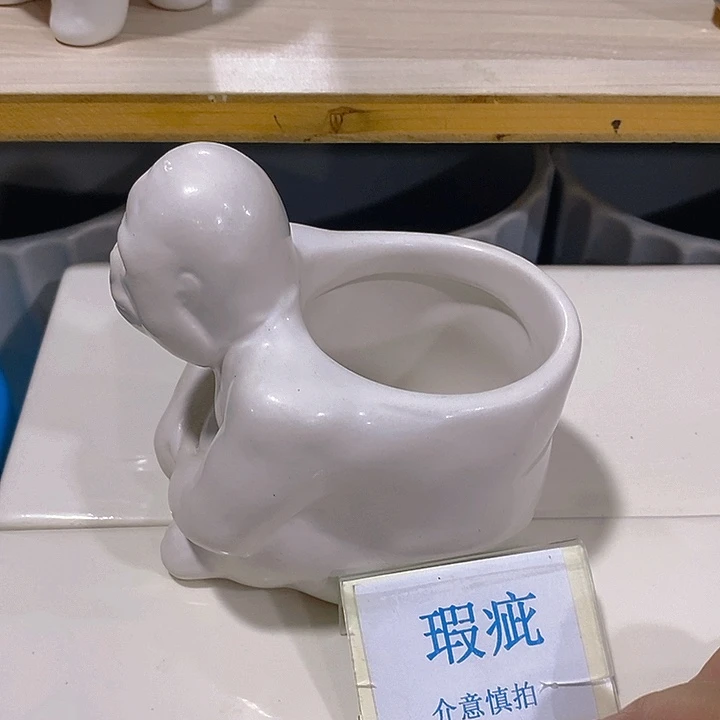 摆件多肉瑕疵盆有孔。