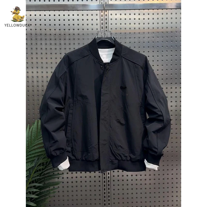 高品质纯色外套爆款休闲长袖运动时尚男装防风衣帅气立领夹克衫潮