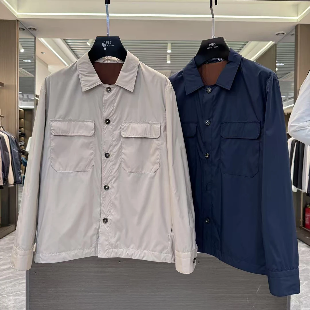 【防风夹克】商务休闲翻领防风男夹克春季1633