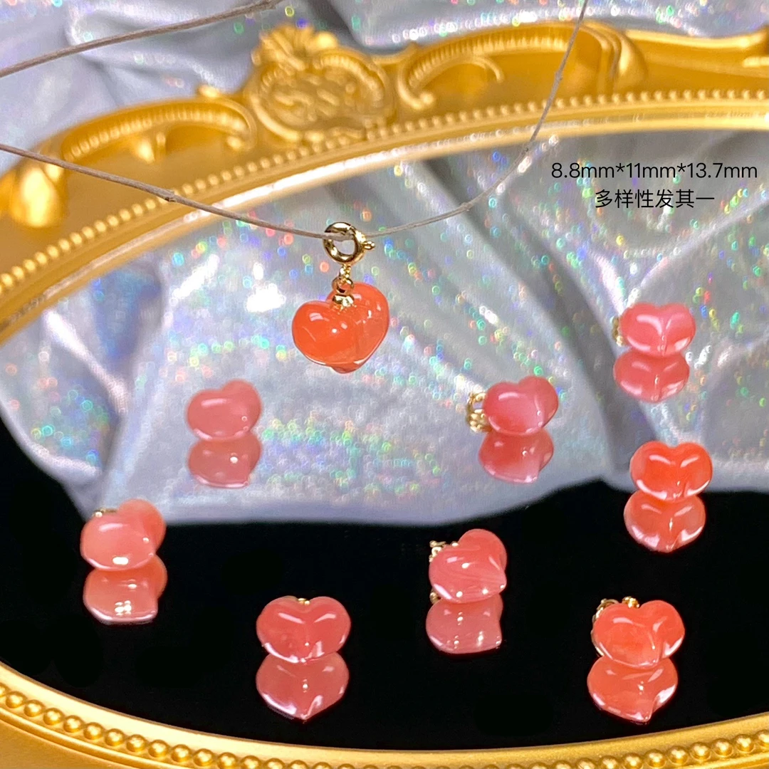 潮生石丨玛瑙爱心桃子吊坠/多样性发其一/F00914