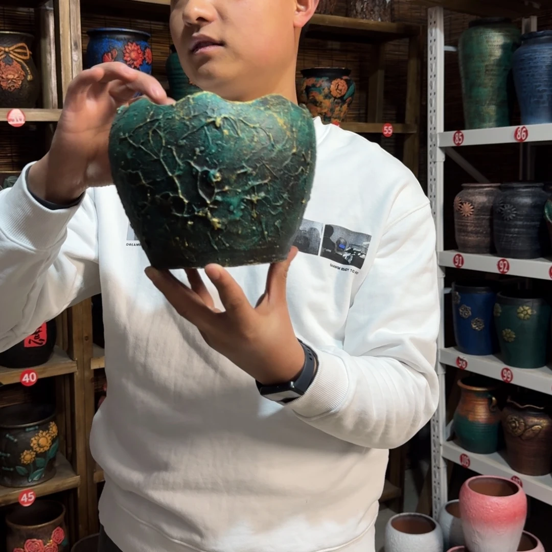 带孔高端浮雕花盆高度口径16-19