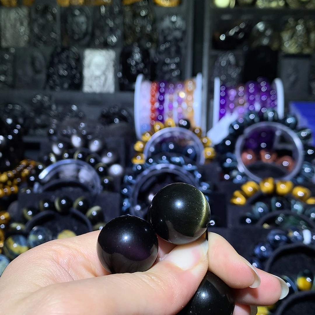 黑曜岩未镶嵌手链小*娜