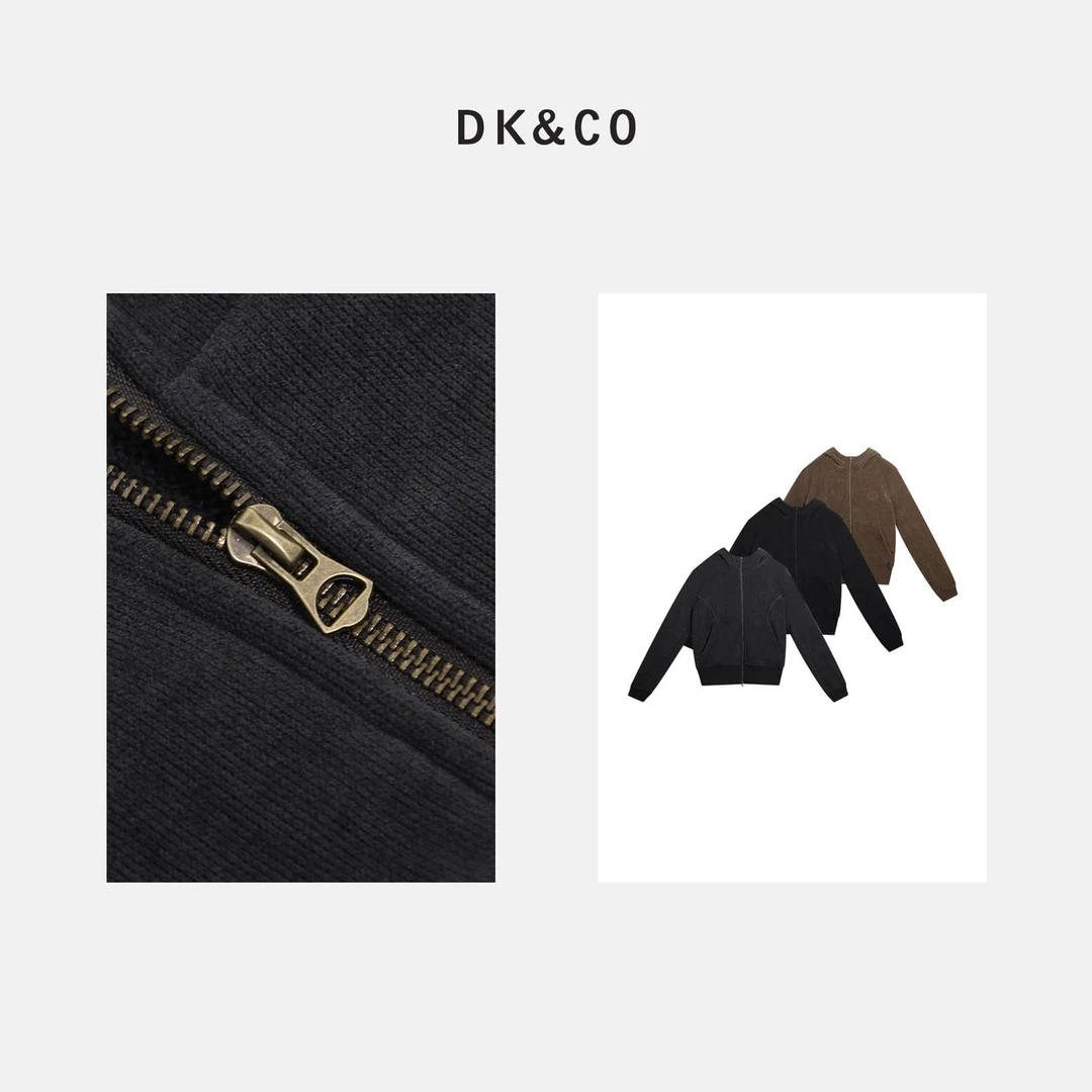 鑫燃KIKI 复古美式加绒连帽卫衣外套 35013 DK (F)