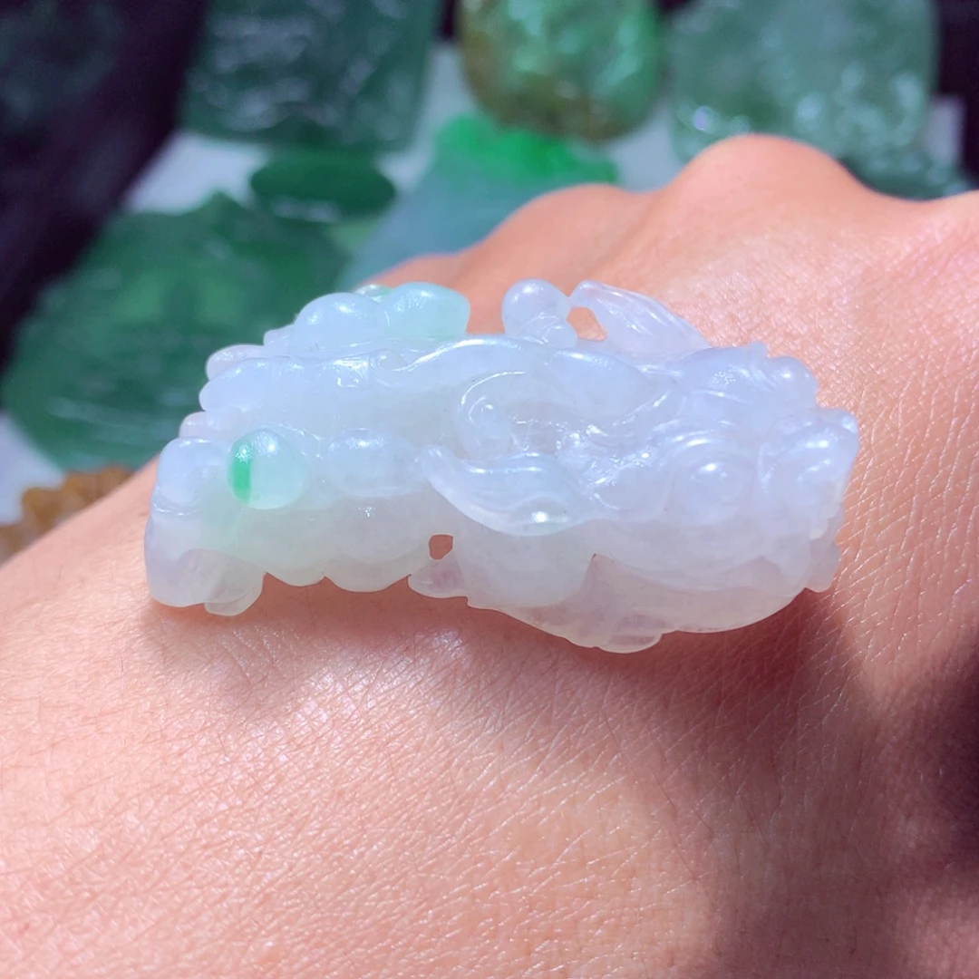 定制翡翠未镶嵌天然翡翠A货毛货挂件