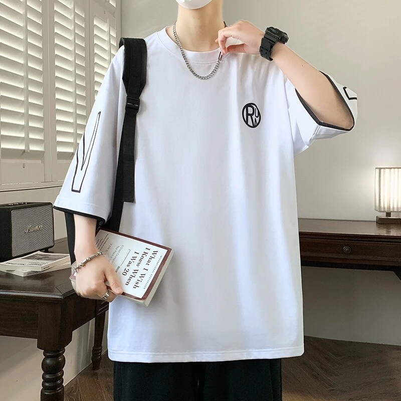 2025新款休闲时尚运动宽松韩版个性简单宽松短袖