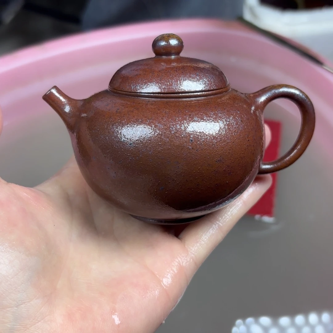 壶柴烧紫砂紫泥小苹果