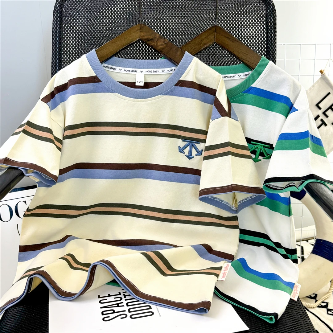 男童夏款T恤2025款夏季短袖ol宝宝夏装中大童圆领韩版