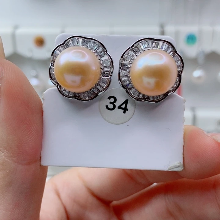 耳饰淡水珍珠银S925镶嵌