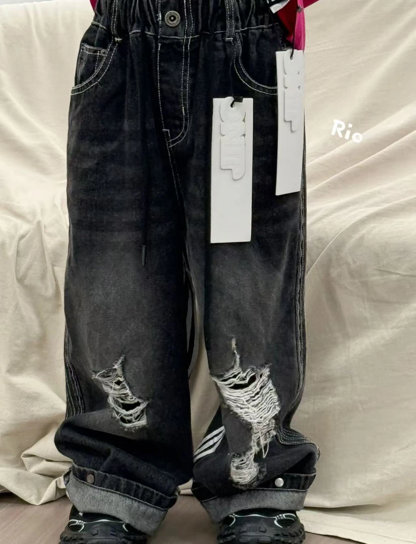 3006儿童破洞薄牛仔裤