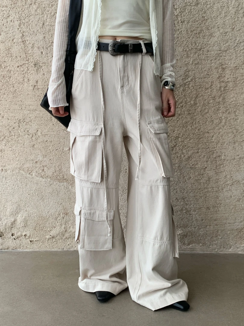 【秋上新】美式复古百搭多口袋工装抽绳休闲裤 Alter337