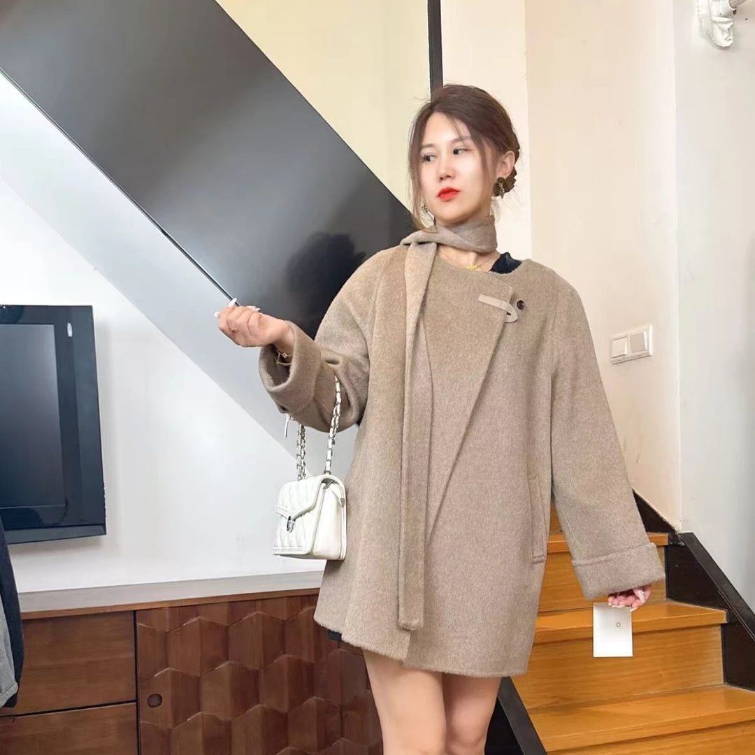 秋冬新款短款双面呢大衣休闲百搭气质高级女款网红