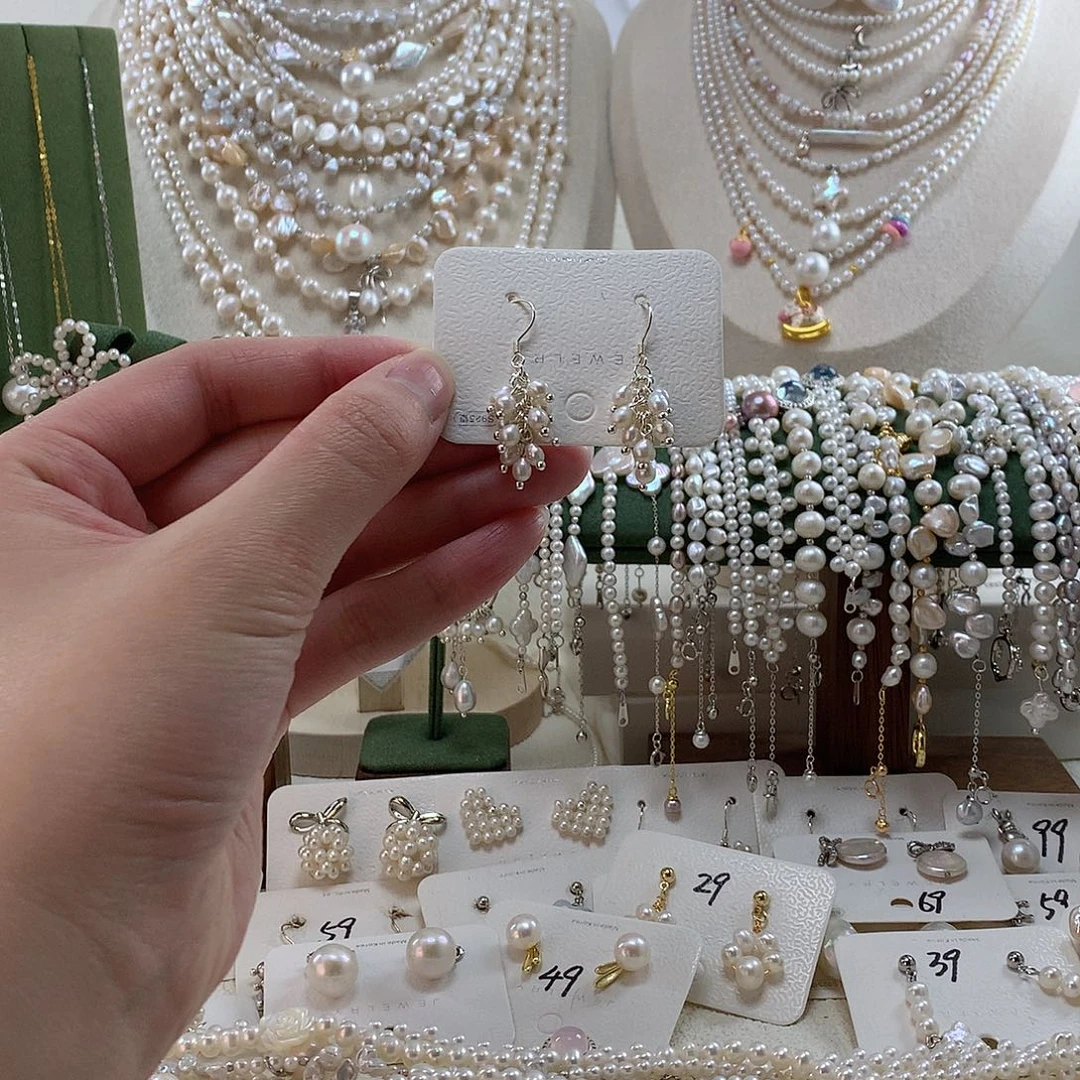 银S925镶嵌耳饰淡水珍珠