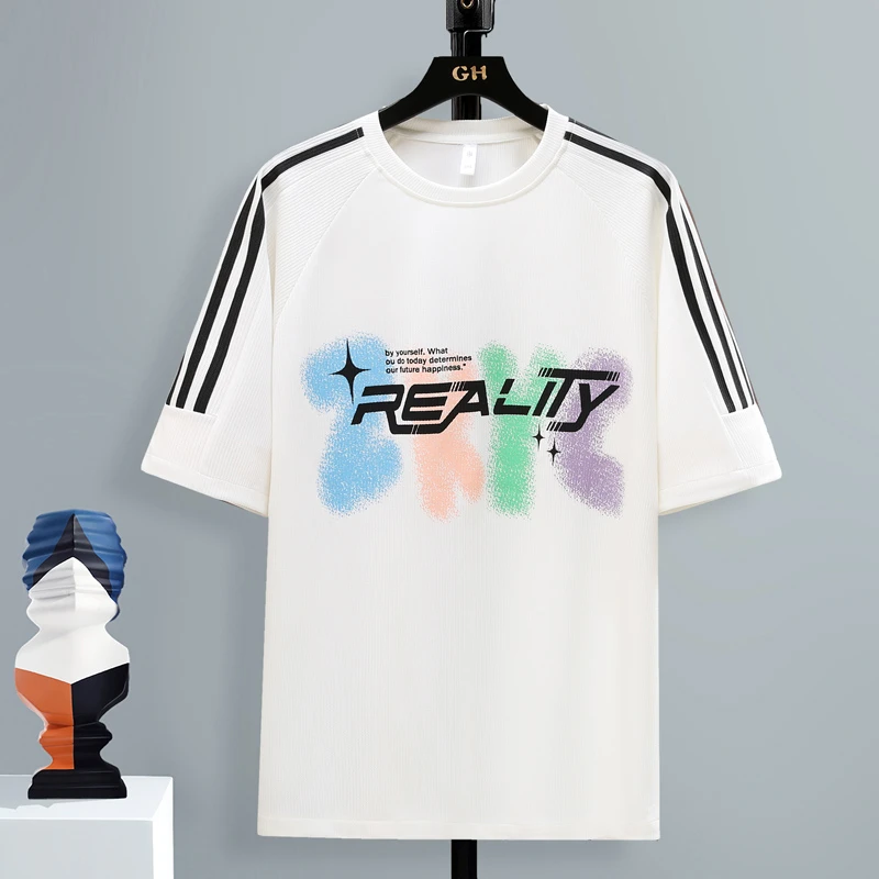 男生T恤夏季短袖青少年休闲运动韩版半袖夏装男孩潮流印花短袖T恤