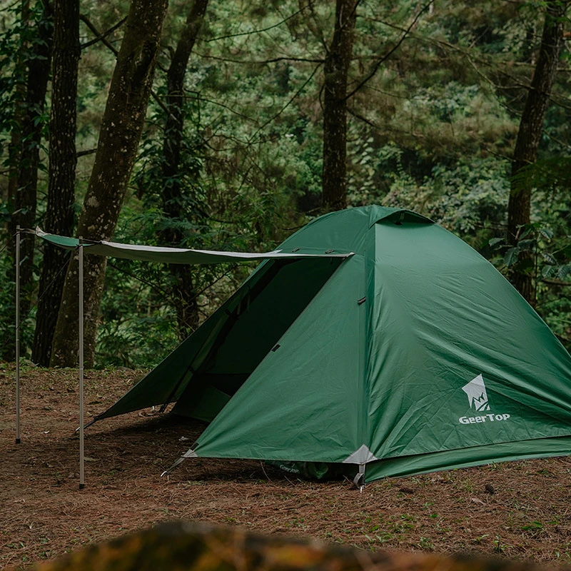 露营帐篷双人双层帐防晒户外帐篷防暴雨登山徒步帐篷天幕二合一