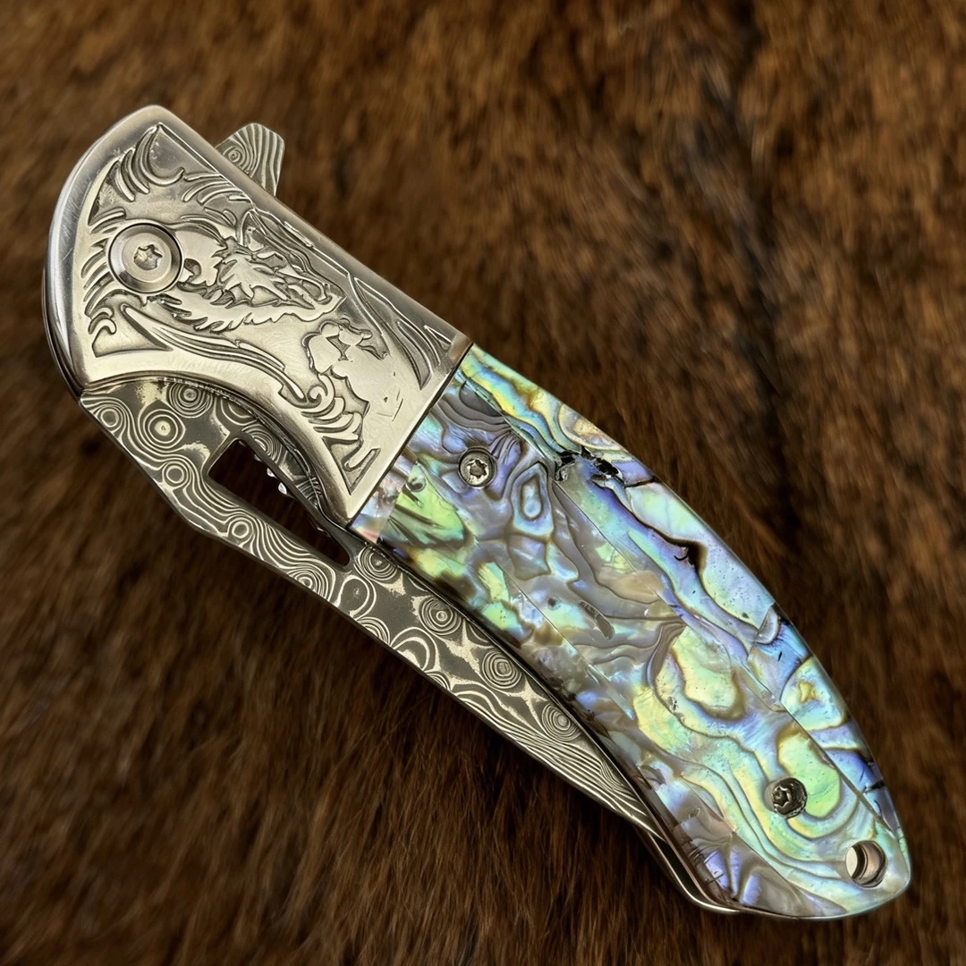 （白蝶）小玫瑰大马士革鲍贝多功能刀