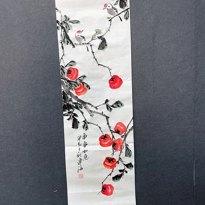 国画嘎*菜四尺对开李建海