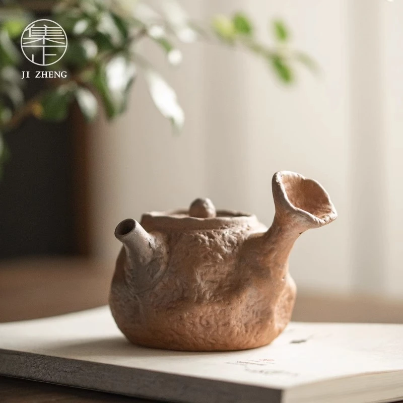 100毫升复古手捏侧把石头壶