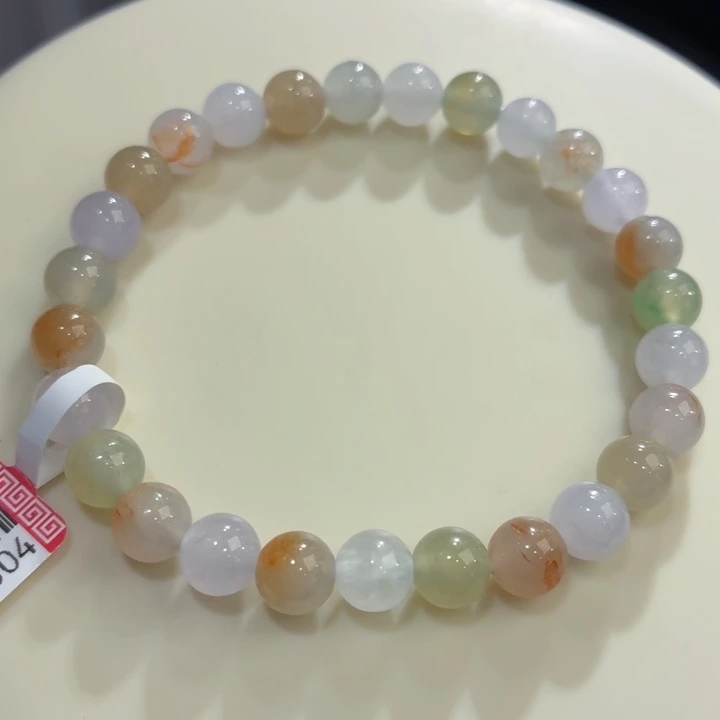 翡翠未镶嵌手链冰胶多宝卡7