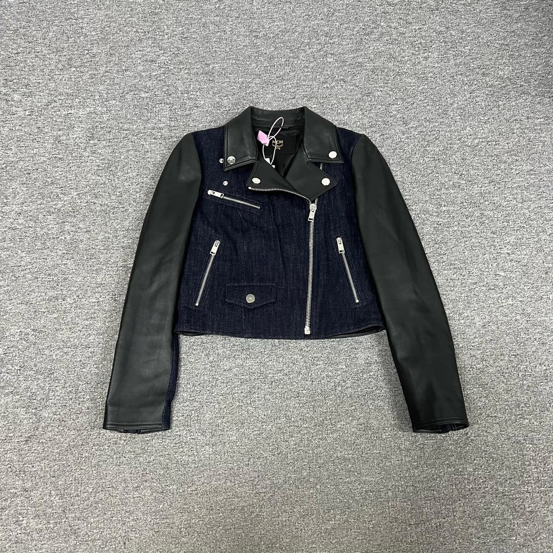 99新  MCM 拼接 机车 皮衣