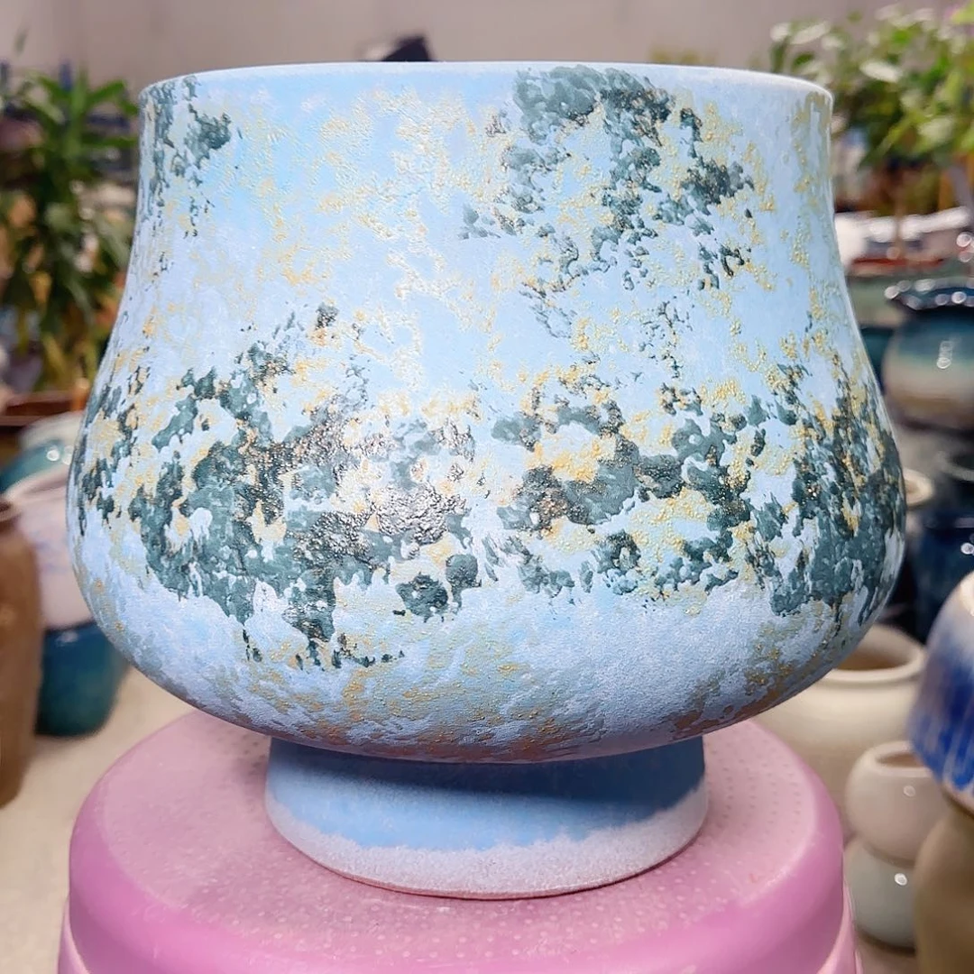 紫砂花盆高25口22