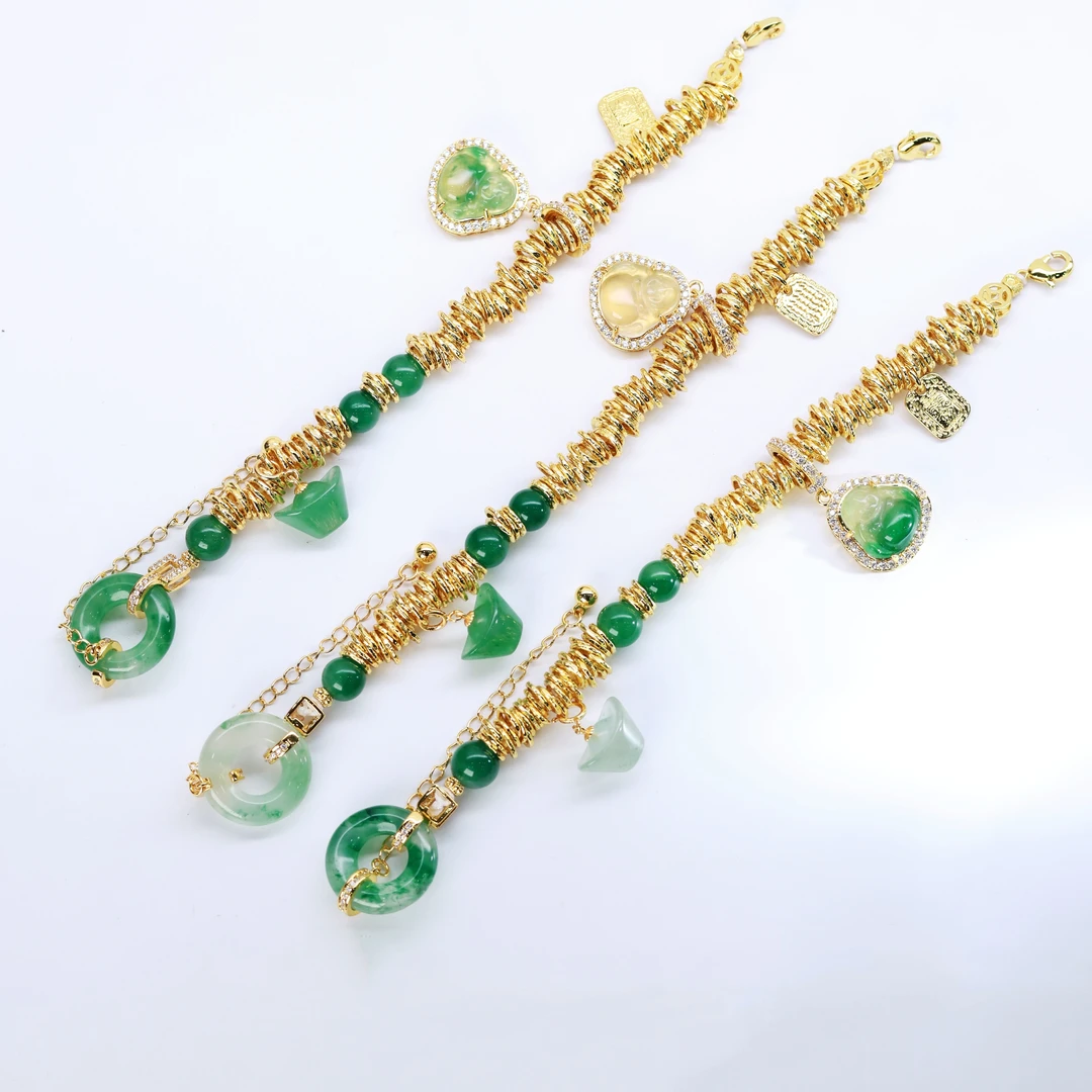 盘缠|天然非洲翠组合手链|多样性发货 发其一|