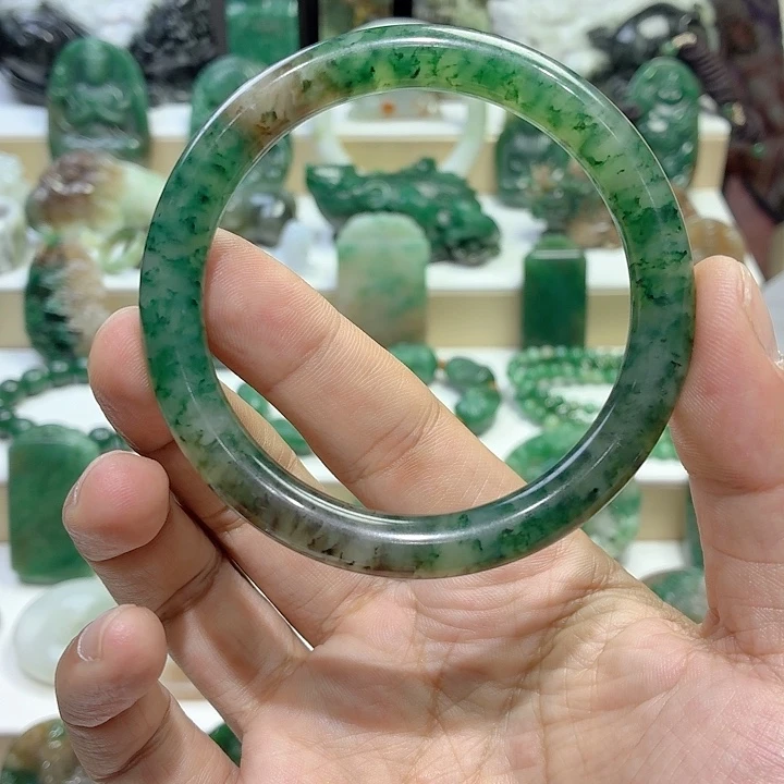 独山玉未镶嵌手镯58圈口