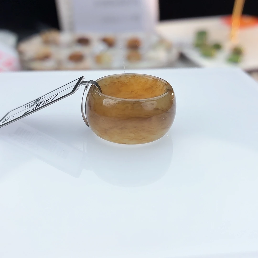 和田玉未镶嵌戒指c92桂花墩墩16.8不退换