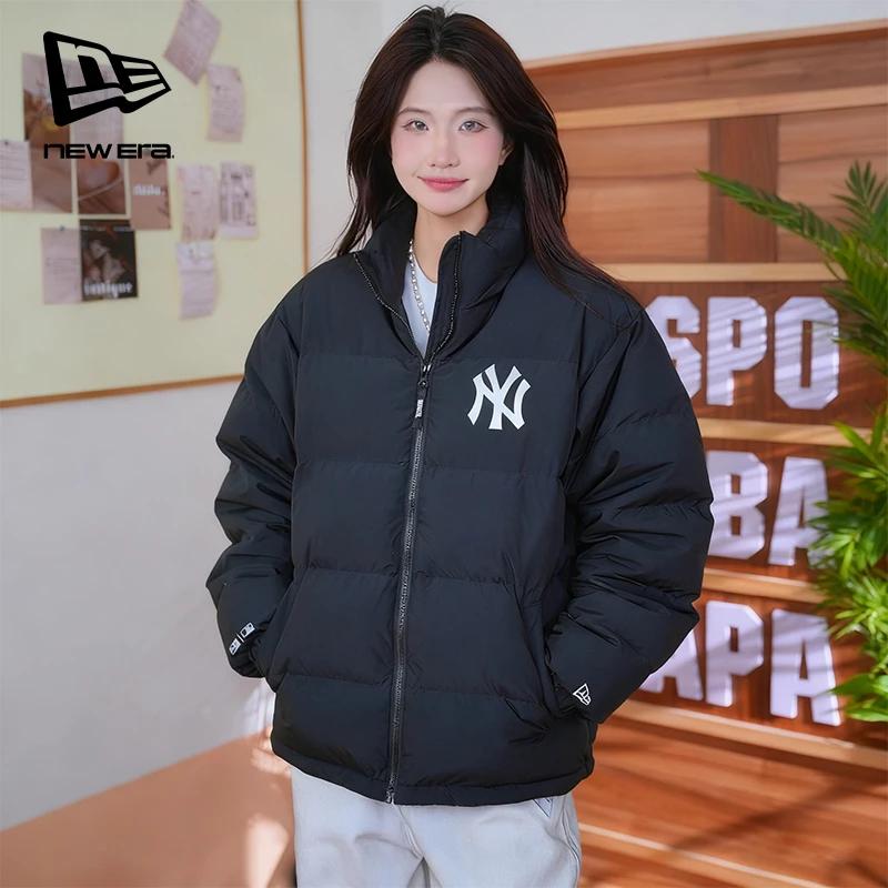NEW ERA x MLB 纽亦华羽绒服男女情侣新款NY印花立领保暖鸭绒