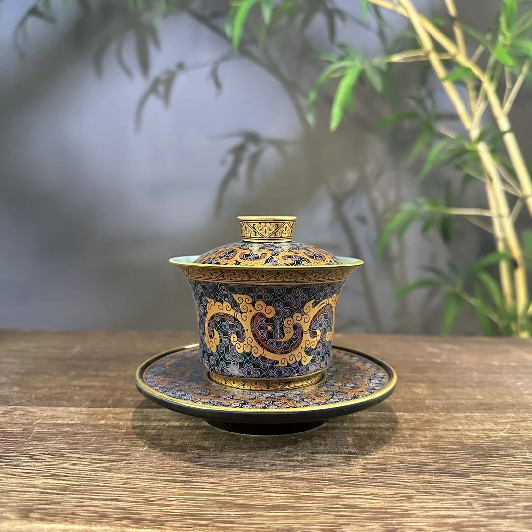 金缕螭龙三才盖碗 DC-3250