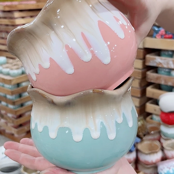 有孔.凑单10元陶瓷花盆发货！