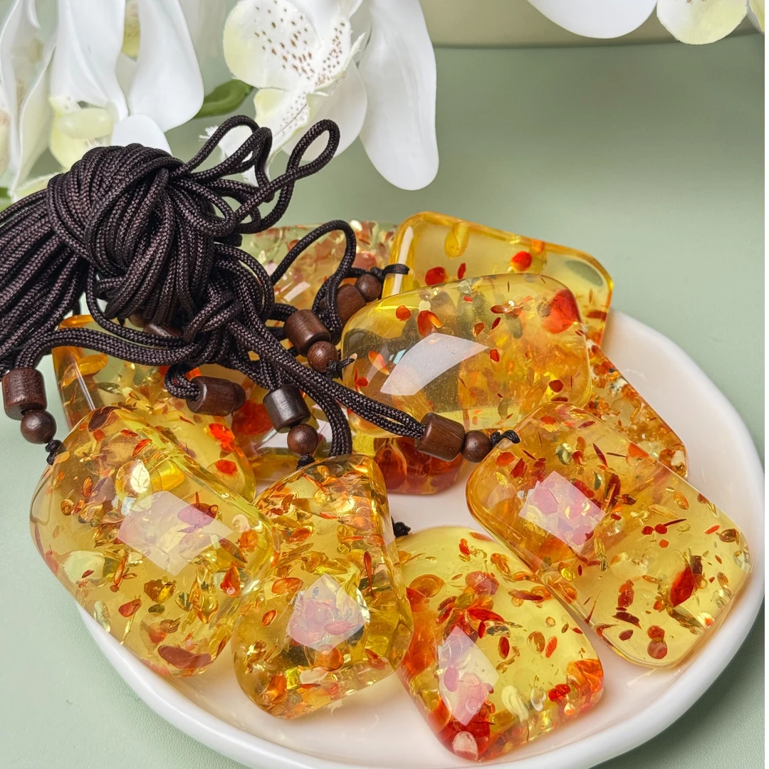 琥珀无事牌吊坠（多样发其一）b19