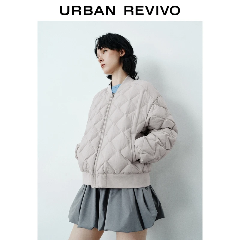 UR2025秋季新款女装简约菱格绗缝羽绒服UYY150048+